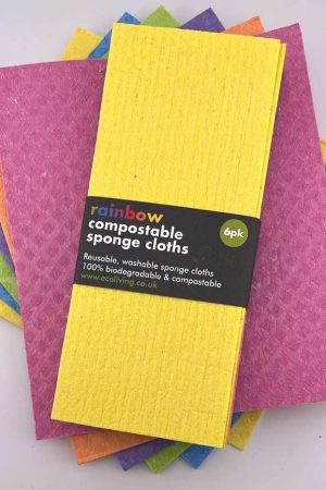 Set of 6 rainbow compostable sponge cloths