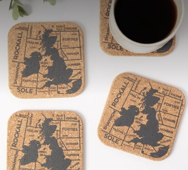 Shipping Forecast - Set of 4 Cork Coasters - Image 2