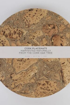 Set of 4 Natural Cork Coasters - Round