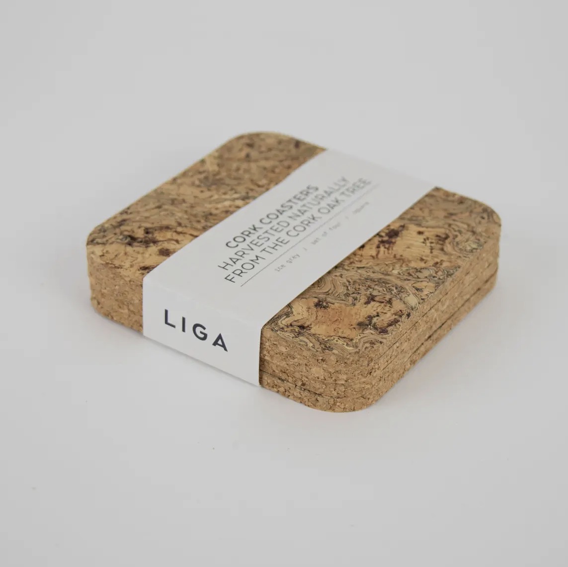 Natural Cork Coasters - Set of 4 Square - Image 4