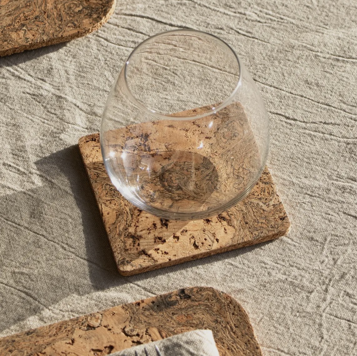 Natural Cork Coasters - Set of 4 Square - Image 3